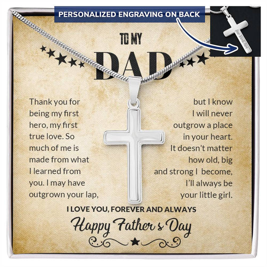To My Dad | Personalized Cross Necklace