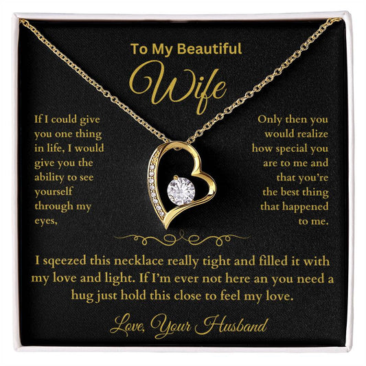 To My Beautiful Wife | Forever Love Necklace |