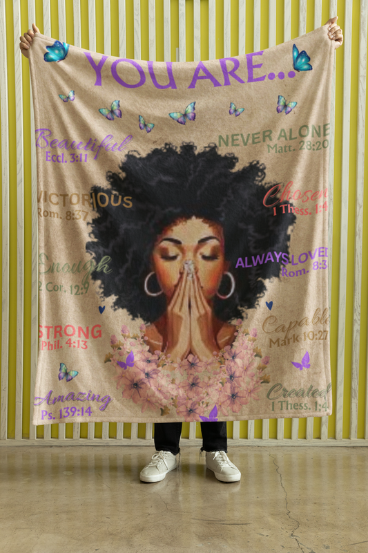 You are Beautiful Velveteen Plush Blanket